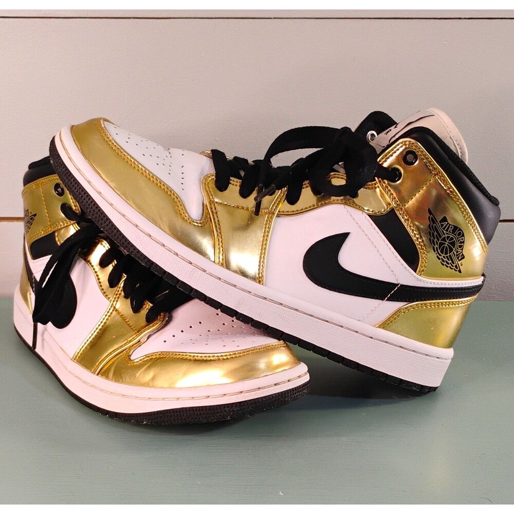 Jordan Air Jordan 1 Mid GS Gold/White/Black Youth 7.5 DC1419-700